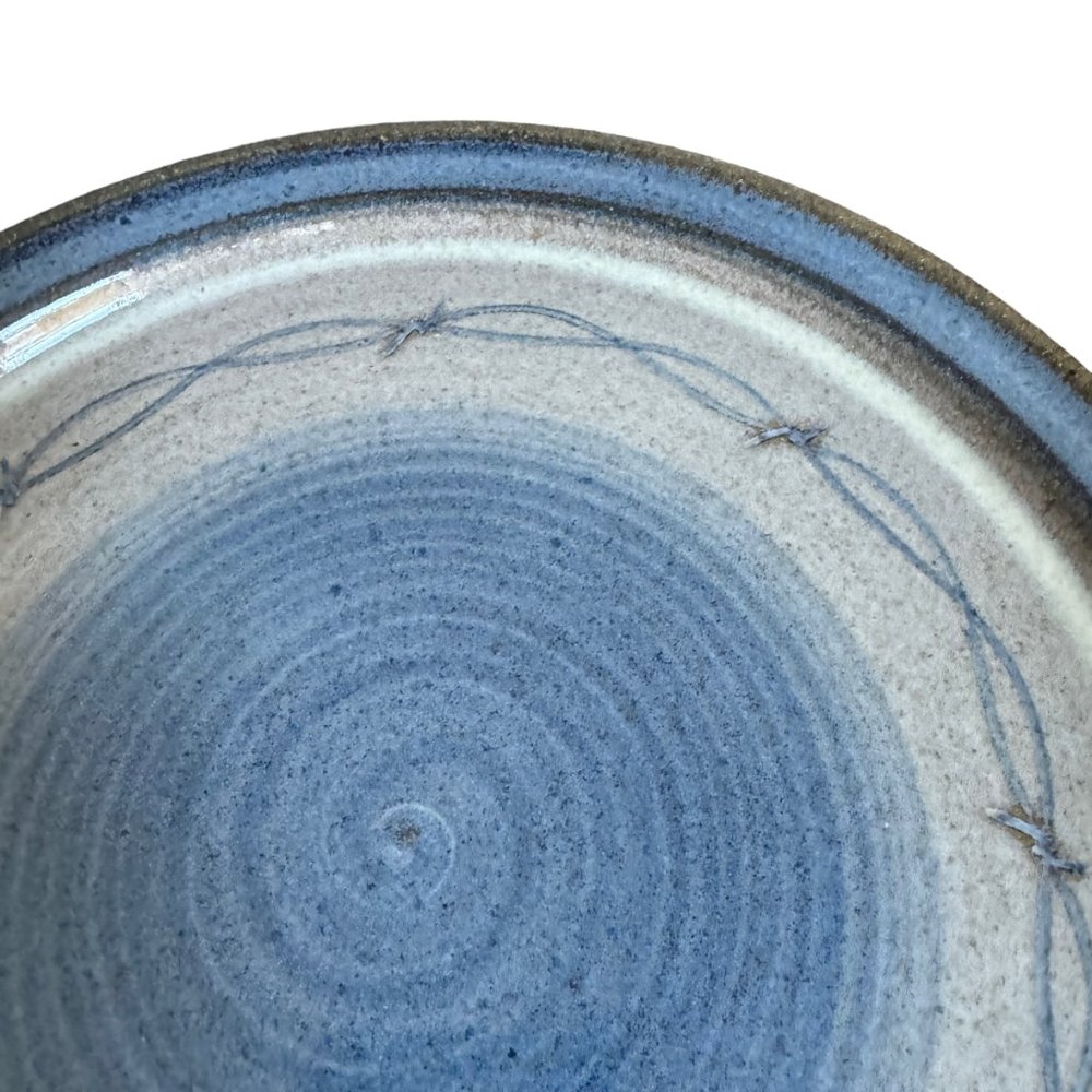 Hand Crafted Stoneware Plate Studio Art Hand Thrown Western Rustic Signed - Picture 2 of 11
